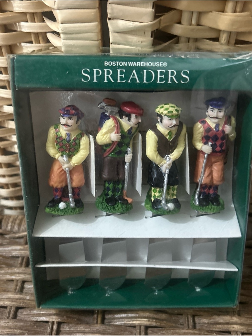 VTG 1998 Boston Warehouse Golf Club Cheese Spreaders Set of 4 New Golf Fan